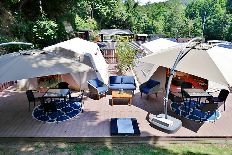 SANDEN・VILLAGEの常設テントは4人で泊まって15,400円と格安