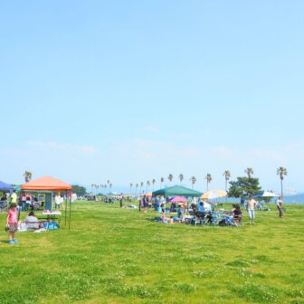 予約制なので、場所取り不要。開放感のある海の中道海浜公園ハッピーBBQ。